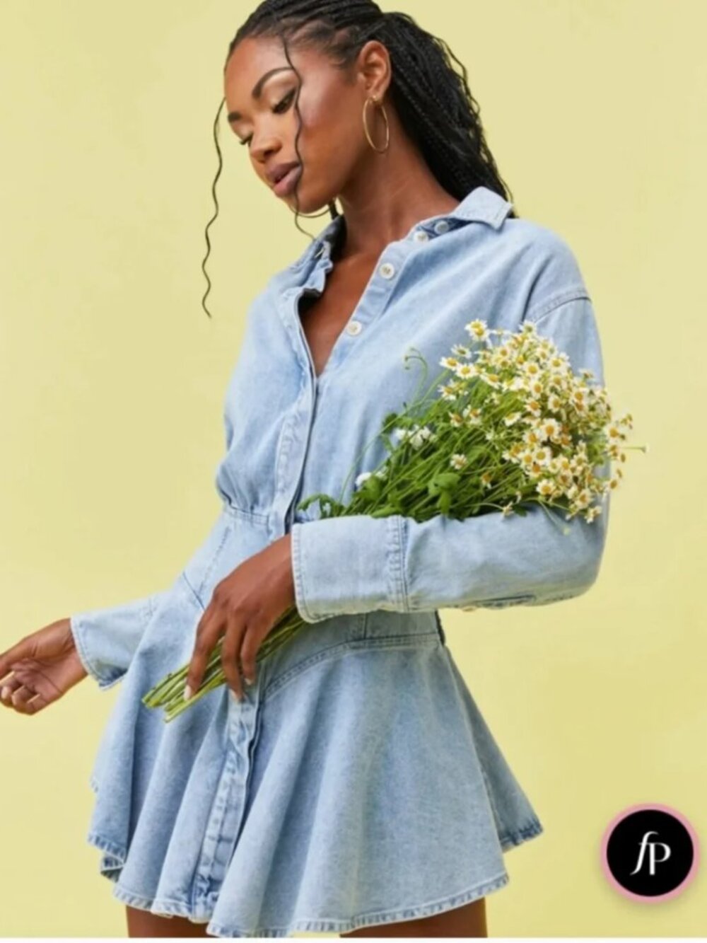 Mon Renn Lain Denim Shirt Dress M - Picture 2 of 16